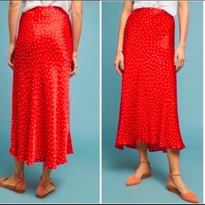 Anthropologie Maeve Polka Dot Midi skirt